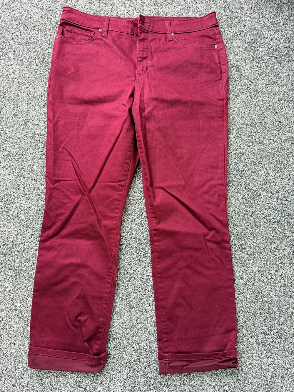 St. John's Bay Women’s Maroon Straight Leg Pants